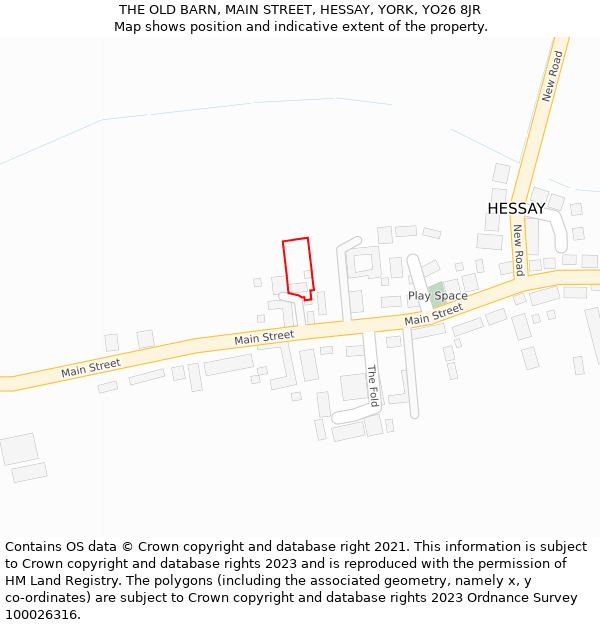 THE OLD BARN, MAIN STREET, HESSAY, YORK, YO26 8JR: Location map and indicative extent of plot