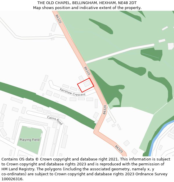 THE OLD CHAPEL, BELLINGHAM, HEXHAM, NE48 2DT: Location map and indicative extent of plot