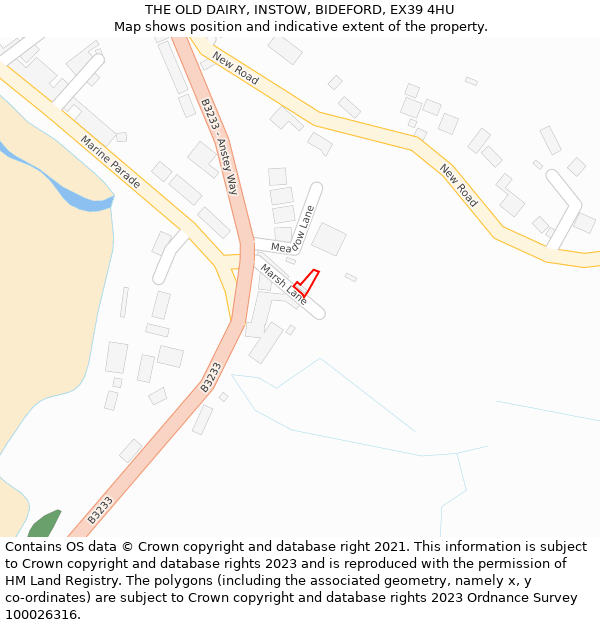 THE OLD DAIRY, INSTOW, BIDEFORD, EX39 4HU: Location map and indicative extent of plot