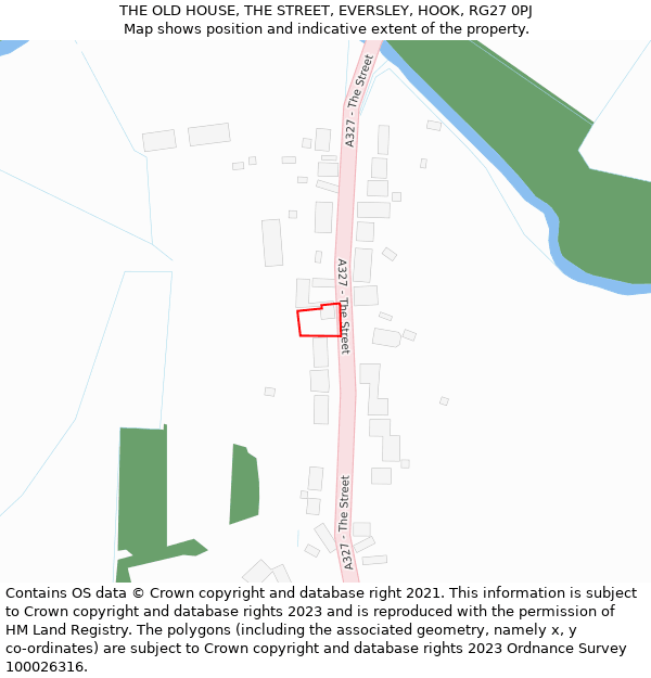 THE OLD HOUSE, THE STREET, EVERSLEY, HOOK, RG27 0PJ: Location map and indicative extent of plot