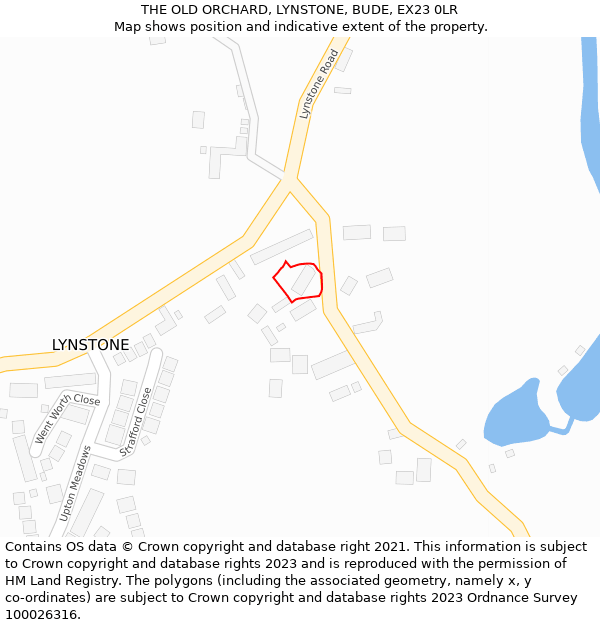 THE OLD ORCHARD, LYNSTONE, BUDE, EX23 0LR: Location map and indicative extent of plot