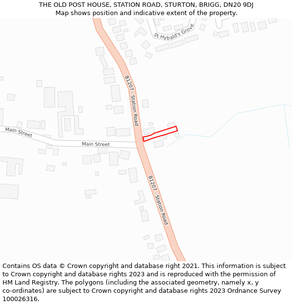 THE OLD POST HOUSE, STATION ROAD, STURTON, BRIGG, DN20 9DJ: Location map and indicative extent of plot