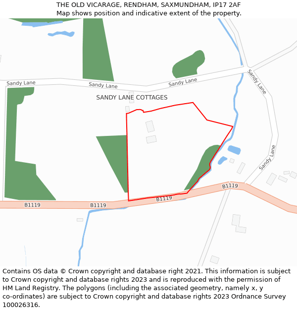 THE OLD VICARAGE, RENDHAM, SAXMUNDHAM, IP17 2AF: Location map and indicative extent of plot