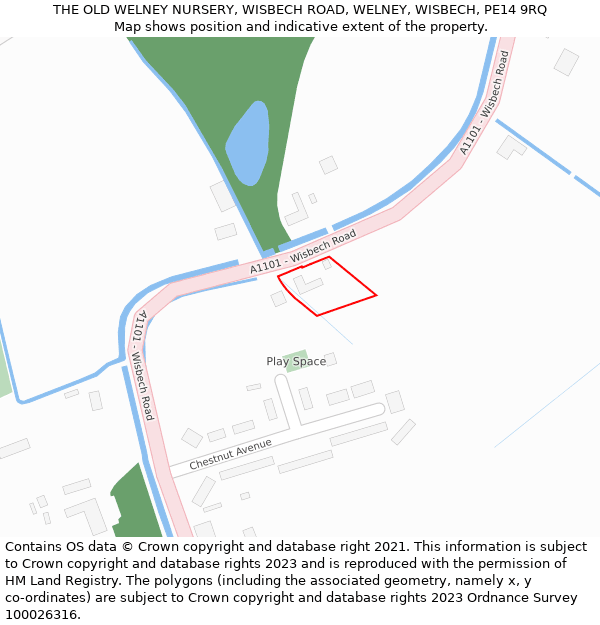 THE OLD WELNEY NURSERY, WISBECH ROAD, WELNEY, WISBECH, PE14 9RQ: Location map and indicative extent of plot