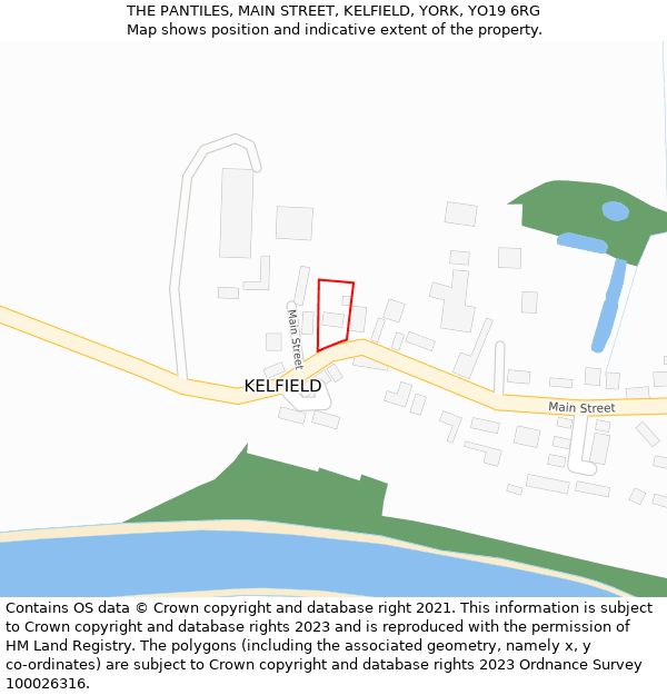 THE PANTILES, MAIN STREET, KELFIELD, YORK, YO19 6RG: Location map and indicative extent of plot