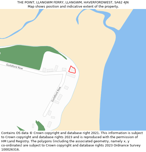 THE POINT, LLANGWM FERRY, LLANGWM, HAVERFORDWEST, SA62 4JN: Location map and indicative extent of plot