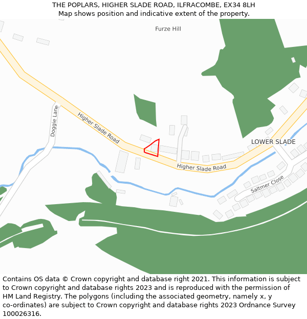 THE POPLARS, HIGHER SLADE ROAD, ILFRACOMBE, EX34 8LH: Location map and indicative extent of plot