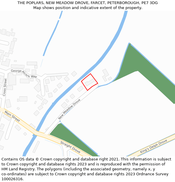 THE POPLARS, NEW MEADOW DROVE, FARCET, PETERBOROUGH, PE7 3DG: Location map and indicative extent of plot