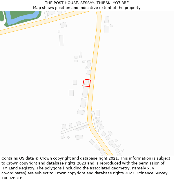 THE POST HOUSE, SESSAY, THIRSK, YO7 3BE: Location map and indicative extent of plot