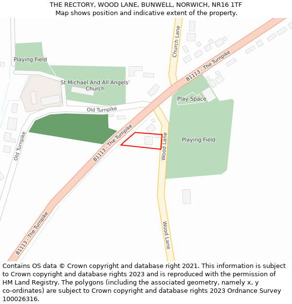 THE RECTORY, WOOD LANE, BUNWELL, NORWICH, NR16 1TF: Location map and indicative extent of plot