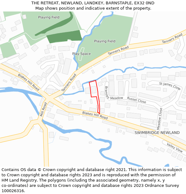 THE RETREAT, NEWLAND, LANDKEY, BARNSTAPLE, EX32 0ND: Location map and indicative extent of plot