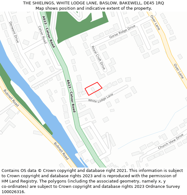 THE SHIELINGS, WHITE LODGE LANE, BASLOW, BAKEWELL, DE45 1RQ: Location map and indicative extent of plot