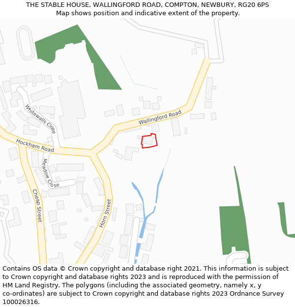 THE STABLE HOUSE, WALLINGFORD ROAD, COMPTON, NEWBURY, RG20 6PS: Location map and indicative extent of plot