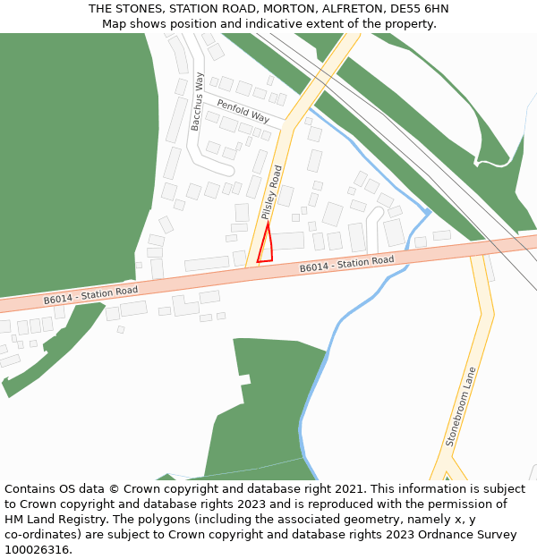 THE STONES, STATION ROAD, MORTON, ALFRETON, DE55 6HN: Location map and indicative extent of plot