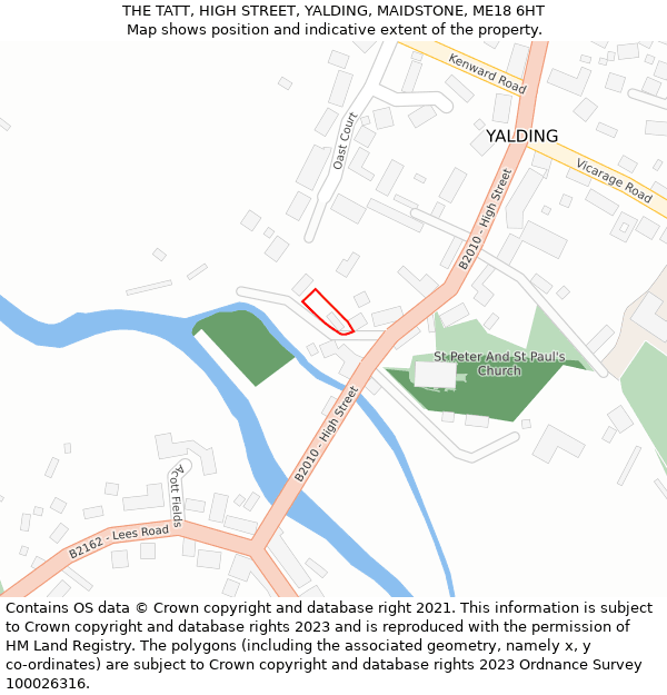 THE TATT, HIGH STREET, YALDING, MAIDSTONE, ME18 6HT: Location map and indicative extent of plot