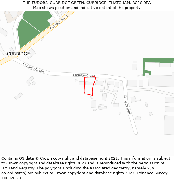 THE TUDORS, CURRIDGE GREEN, CURRIDGE, THATCHAM, RG18 9EA: Location map and indicative extent of plot