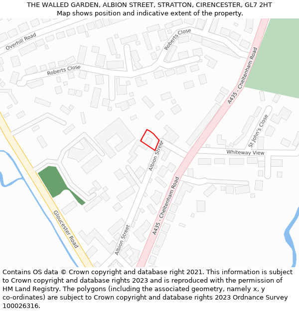 THE WALLED GARDEN, ALBION STREET, STRATTON, CIRENCESTER, GL7 2HT: Location map and indicative extent of plot