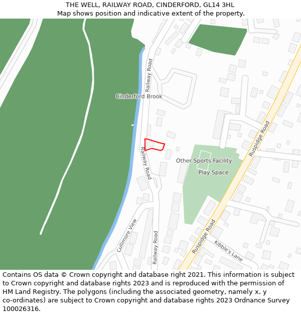 THE WELL, RAILWAY ROAD, CINDERFORD, GL14 3HL: Location map and indicative extent of plot