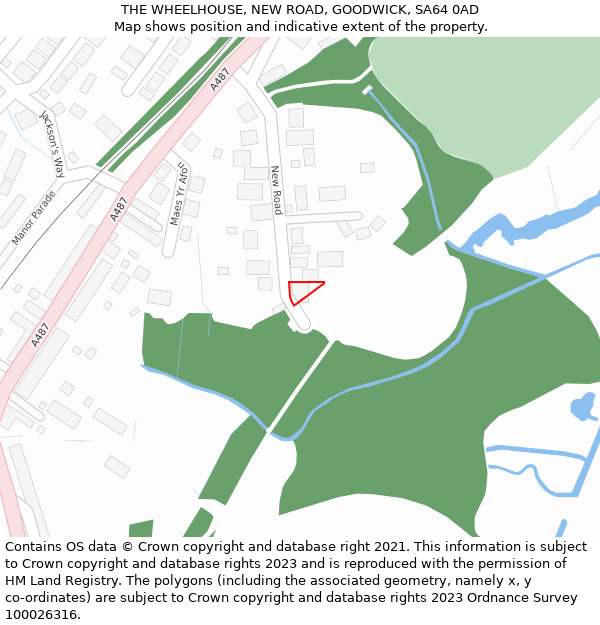 THE WHEELHOUSE, NEW ROAD, GOODWICK, SA64 0AD: Location map and indicative extent of plot