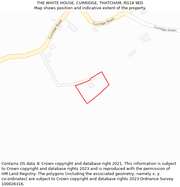 THE WHITE HOUSE, CURRIDGE, THATCHAM, RG18 9ED: Location map and indicative extent of plot