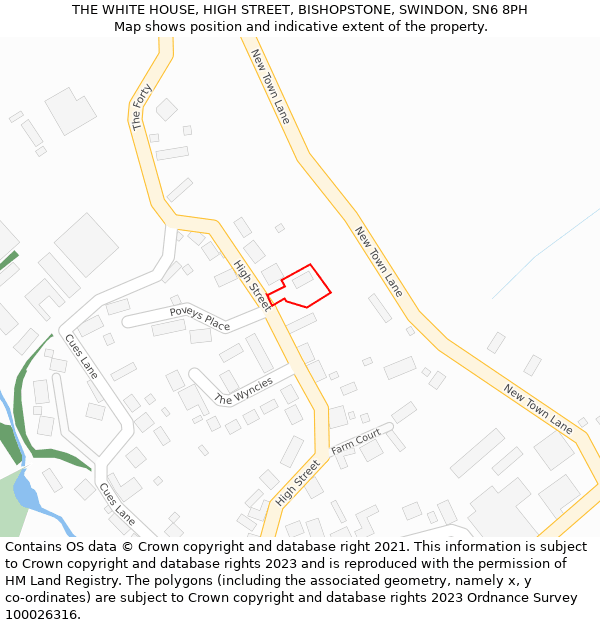 THE WHITE HOUSE, HIGH STREET, BISHOPSTONE, SWINDON, SN6 8PH: Location map and indicative extent of plot