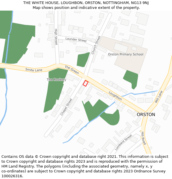 THE WHITE HOUSE, LOUGHBON, ORSTON, NOTTINGHAM, NG13 9NJ: Location map and indicative extent of plot