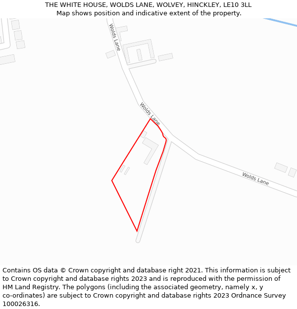 THE WHITE HOUSE, WOLDS LANE, WOLVEY, HINCKLEY, LE10 3LL: Location map and indicative extent of plot