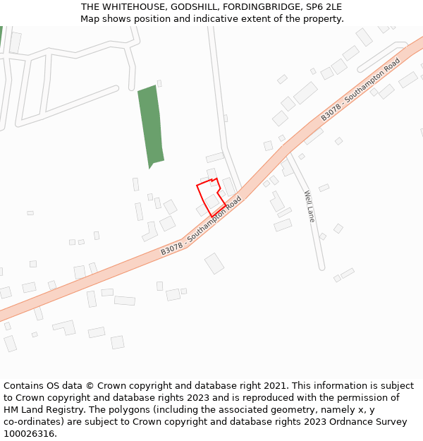 THE WHITEHOUSE, GODSHILL, FORDINGBRIDGE, SP6 2LE: Location map and indicative extent of plot