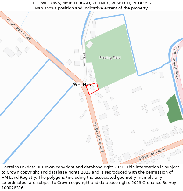 THE WILLOWS, MARCH ROAD, WELNEY, WISBECH, PE14 9SA: Location map and indicative extent of plot