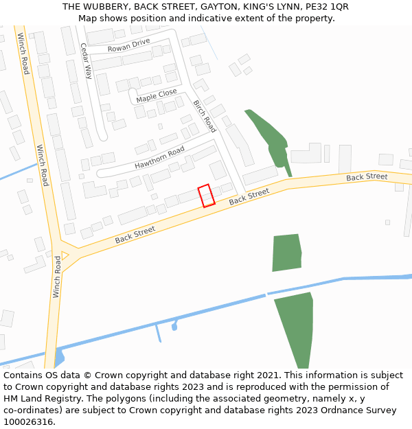 THE WUBBERY, BACK STREET, GAYTON, KING'S LYNN, PE32 1QR: Location map and indicative extent of plot