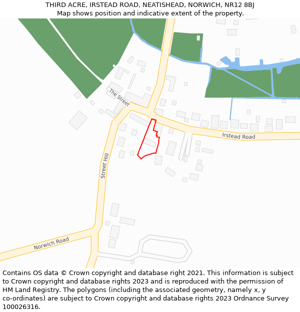 THIRD ACRE, IRSTEAD ROAD, NEATISHEAD, NORWICH, NR12 8BJ: Location map and indicative extent of plot