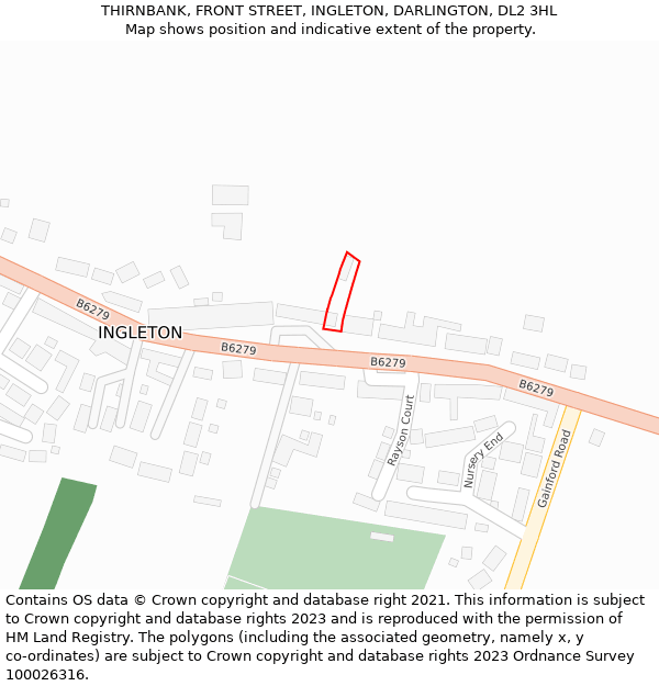 THIRNBANK, FRONT STREET, INGLETON, DARLINGTON, DL2 3HL: Location map and indicative extent of plot