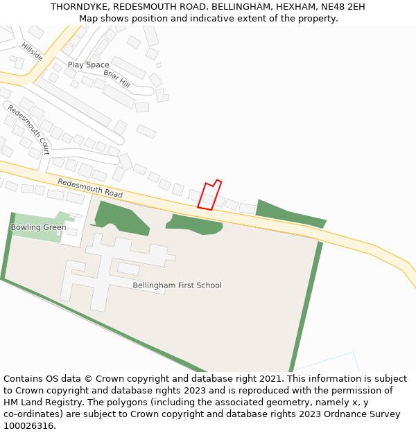 THORNDYKE, REDESMOUTH ROAD, BELLINGHAM, HEXHAM, NE48 2EH: Location map and indicative extent of plot