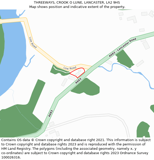 THREEWAYS, CROOK O LUNE, LANCASTER, LA2 9HS: Location map and indicative extent of plot