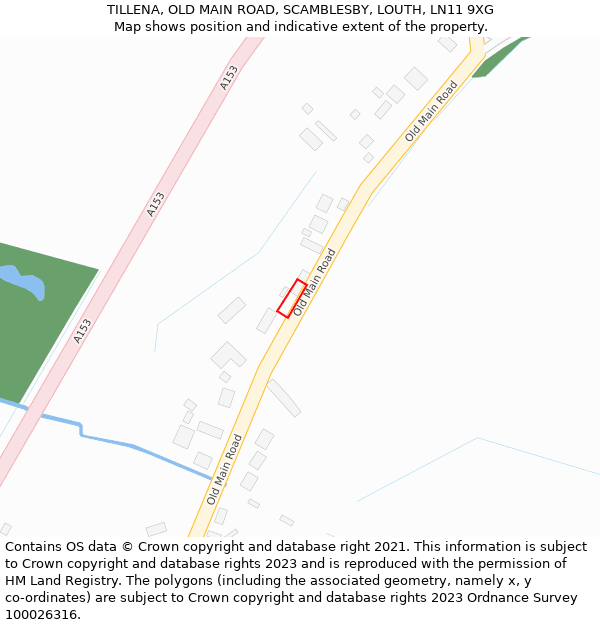 TILLENA, OLD MAIN ROAD, SCAMBLESBY, LOUTH, LN11 9XG: Location map and indicative extent of plot