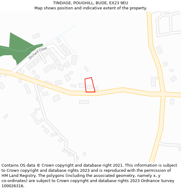 TINDAGE, POUGHILL, BUDE, EX23 9EU: Location map and indicative extent of plot