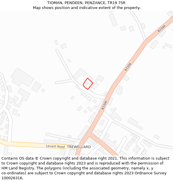 TIOMAN, PENDEEN, PENZANCE, TR19 7SR: Location map and indicative extent of plot