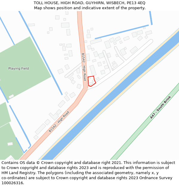 TOLL HOUSE, HIGH ROAD, GUYHIRN, WISBECH, PE13 4EQ: Location map and indicative extent of plot