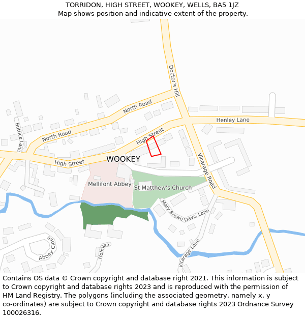 TORRIDON, HIGH STREET, WOOKEY, WELLS, BA5 1JZ: Location map and indicative extent of plot