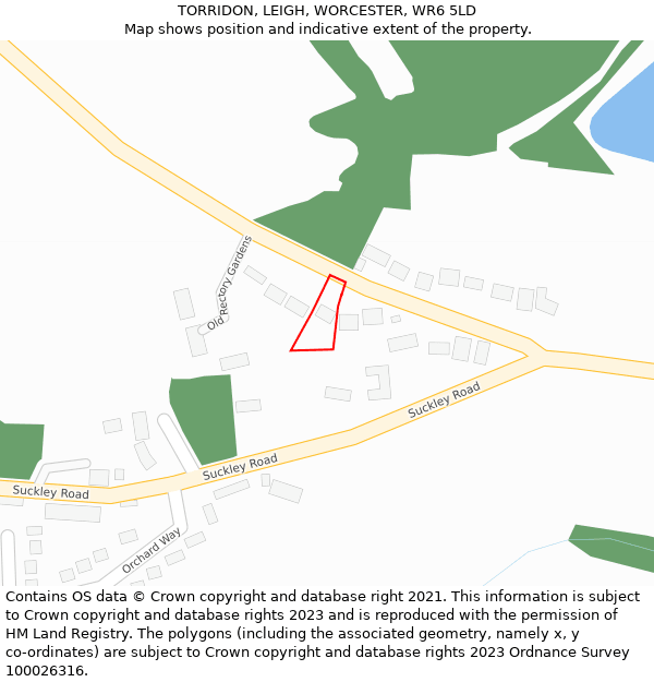 TORRIDON, LEIGH, WORCESTER, WR6 5LD: Location map and indicative extent of plot