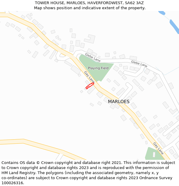 TOWER HOUSE, MARLOES, HAVERFORDWEST, SA62 3AZ: Location map and indicative extent of plot