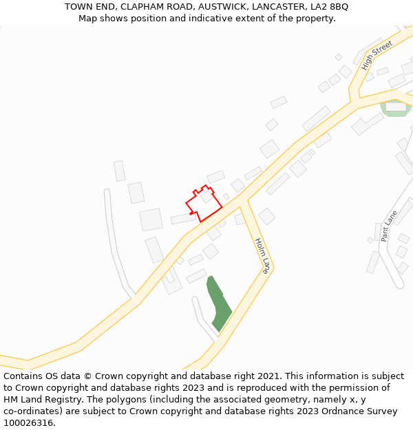 TOWN END, CLAPHAM ROAD, AUSTWICK, LANCASTER, LA2 8BQ: Location map and indicative extent of plot