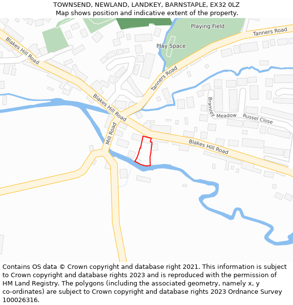 TOWNSEND, NEWLAND, LANDKEY, BARNSTAPLE, EX32 0LZ: Location map and indicative extent of plot