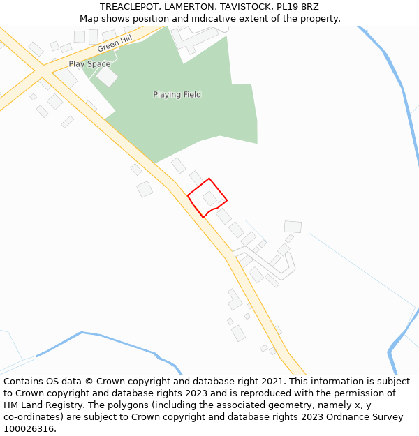 TREACLEPOT, LAMERTON, TAVISTOCK, PL19 8RZ: Location map and indicative extent of plot