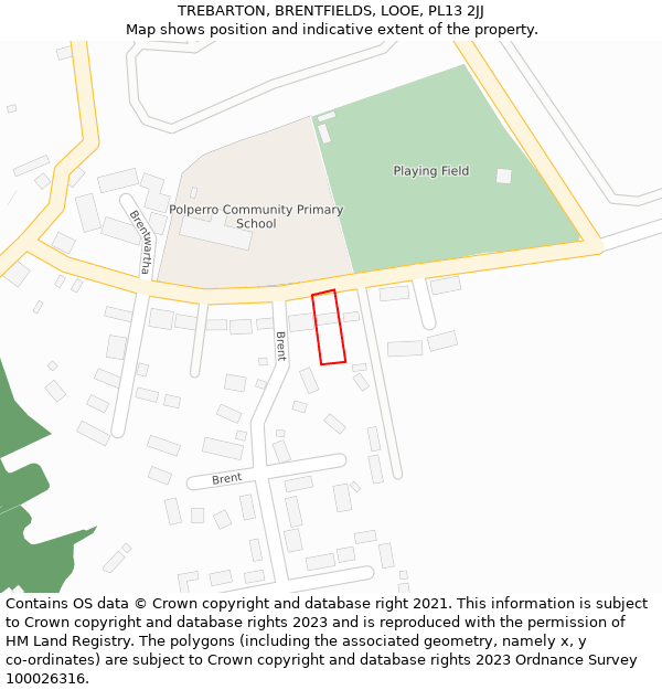 TREBARTON, BRENTFIELDS, LOOE, PL13 2JJ: Location map and indicative extent of plot