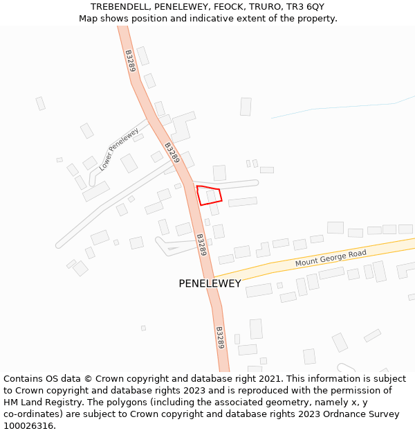 TREBENDELL, PENELEWEY, FEOCK, TRURO, TR3 6QY: Location map and indicative extent of plot