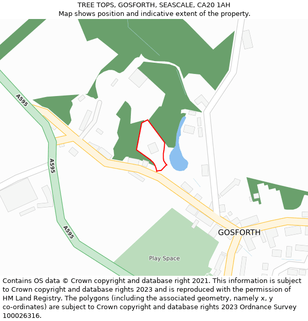 TREE TOPS, GOSFORTH, SEASCALE, CA20 1AH: Location map and indicative extent of plot