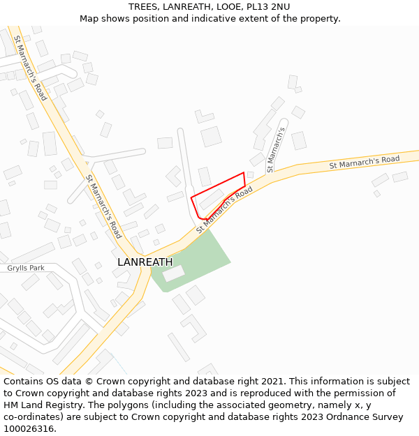 TREES, LANREATH, LOOE, PL13 2NU: Location map and indicative extent of plot