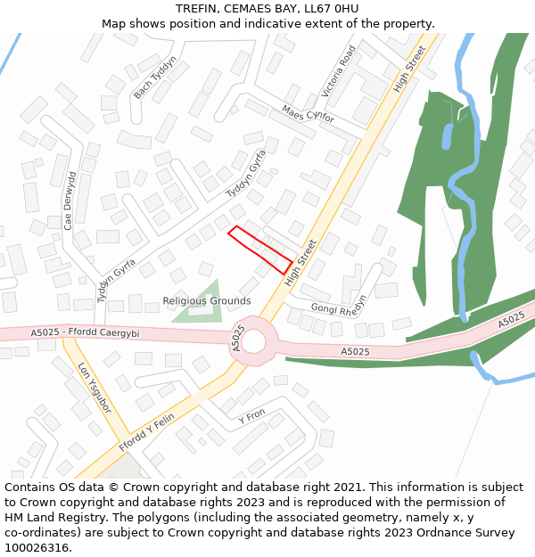 TREFIN, CEMAES BAY, LL67 0HU: Location map and indicative extent of plot