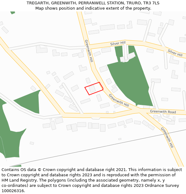 TREGARTH, GREENWITH, PERRANWELL STATION, TRURO, TR3 7LS: Location map and indicative extent of plot